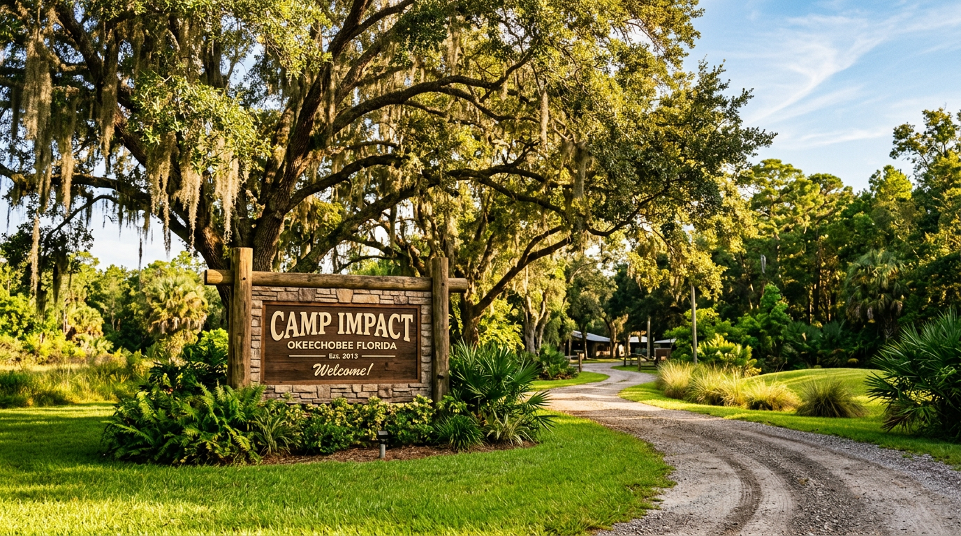 Camp Impact entrance in Okeechobee